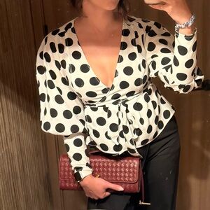 CMEO Collective Polka Dot Wrap Top XS